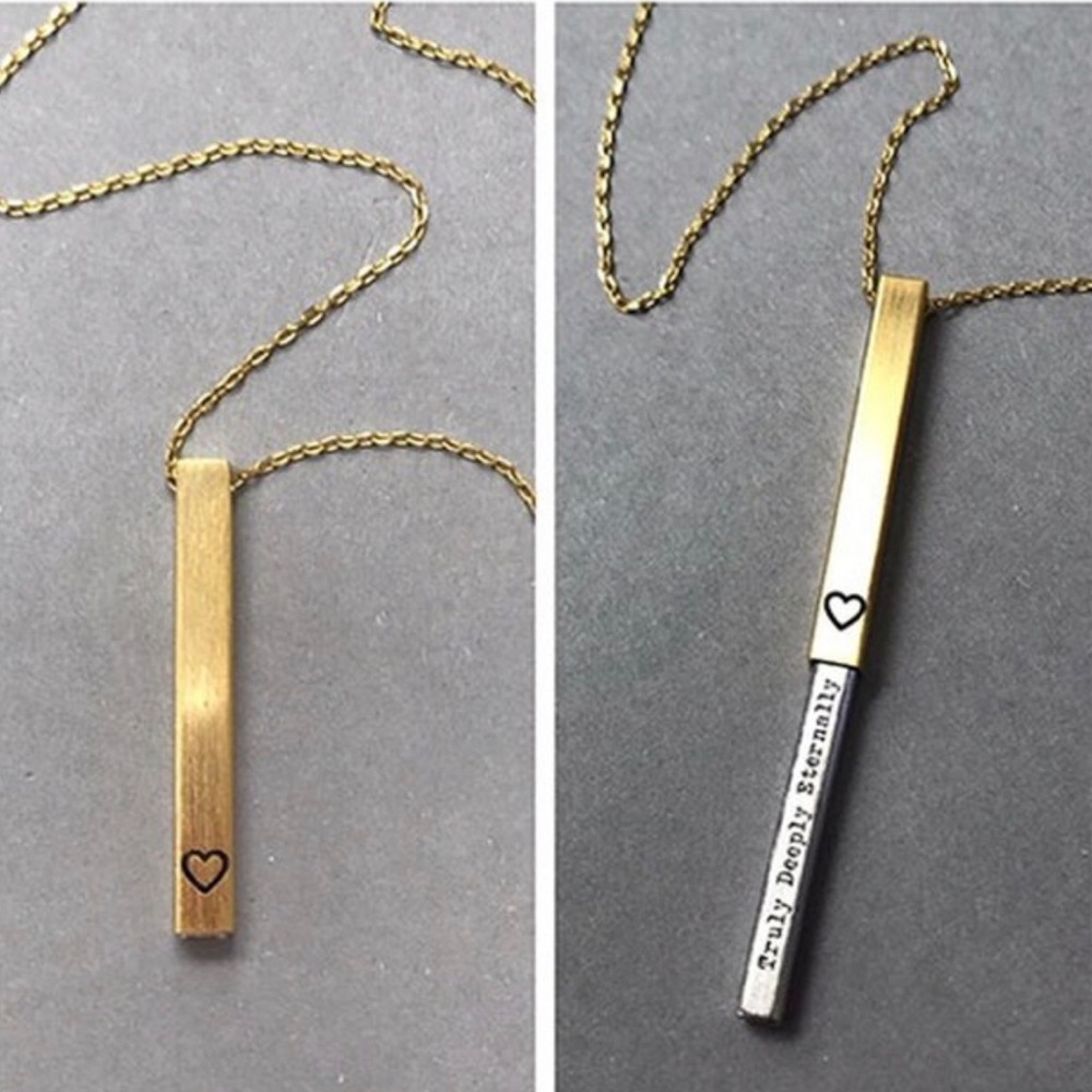 Hidden Message Necklace w/ Heart,NWT